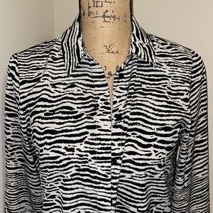 Zebra print H&M button down blouse